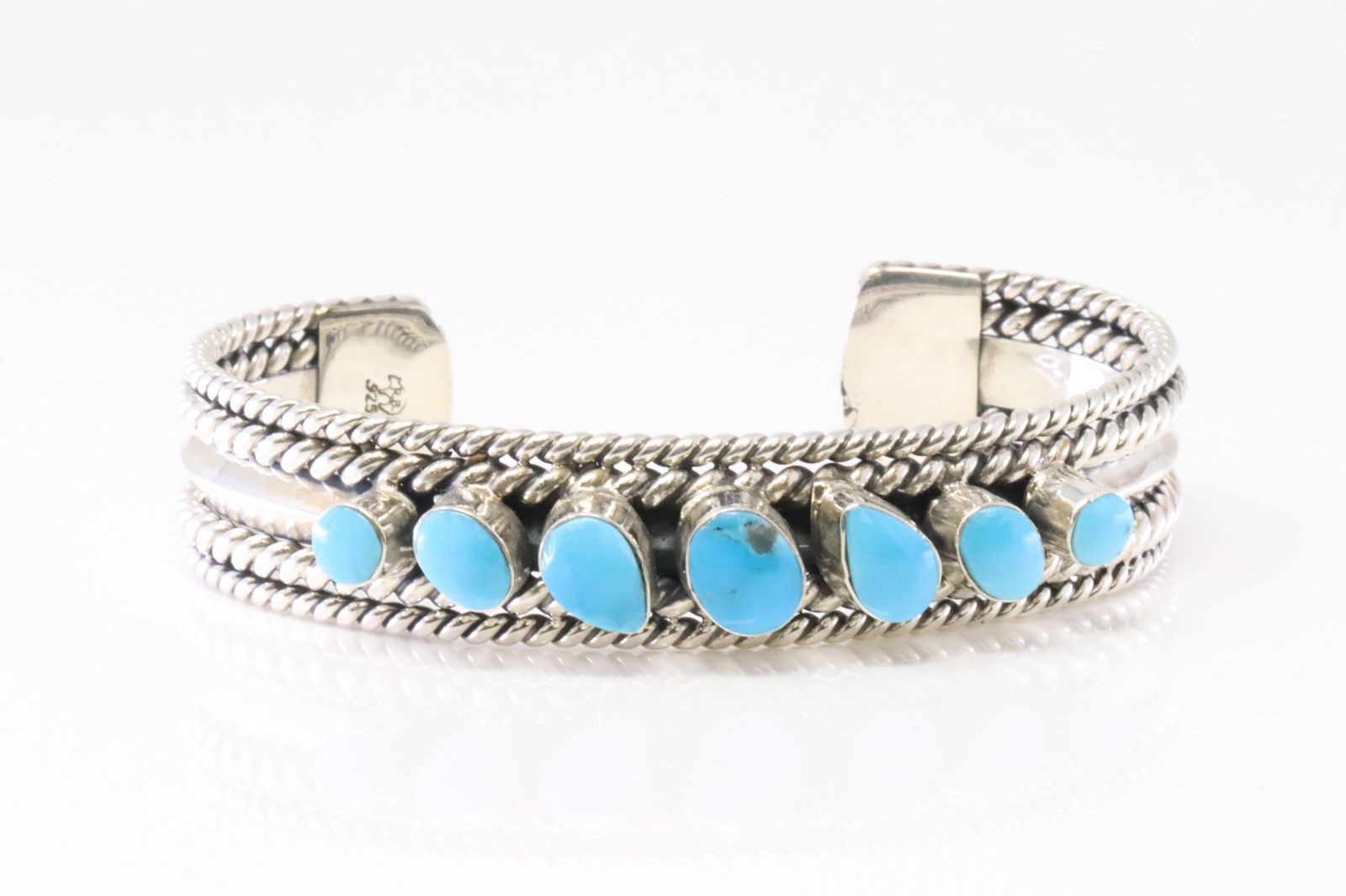 Native America Navajo Sterling Silver Turquoise Bracelet Cuff By Mike Smith.: This is a Native America Navajo Sterling Silver Turquoise Bracelet Cuff By Mike Smith.