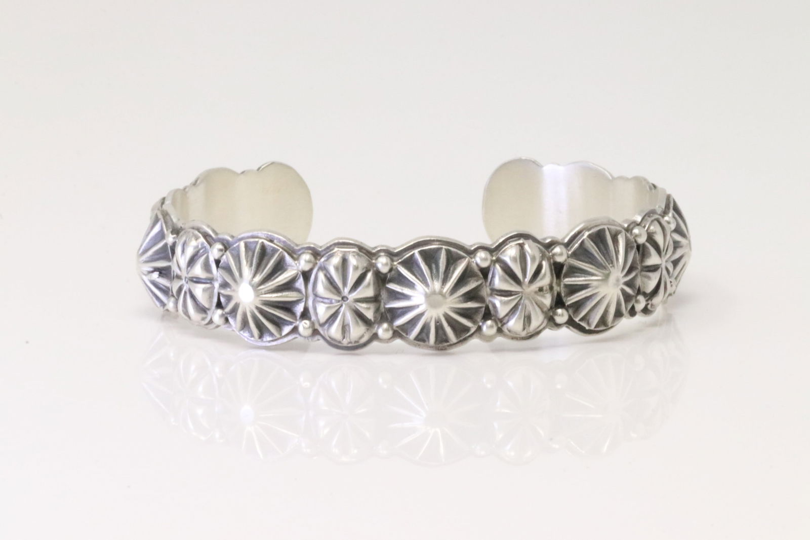 Native America Navajo Sterling Silver Stamped Bracelet Cuff By Thomas Yazzie. (1 of 4)