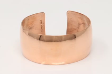Native America Navajo Copper Bracelet Cuff By Elaine Tahe.