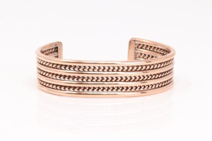 Native America Navajo Copper Bracelet Cuff By Elaine Tahe.
