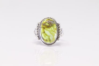 Native America Navajo Sterling Silver Palomino Ring By Bobby Platero.