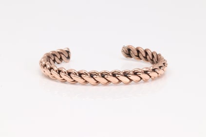 Native America Navajo Copper Bracelet Cuff By Elaine Tahe.
