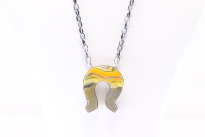 Native America Navajo Sterling Silver Bumble Bee Naja Necklace By Donovan Skeets.