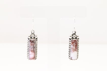 Native America Navajo Sterling Silver Wild Horse Dangling Earring's By Arlene Lewis.