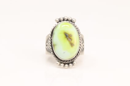 Native America Navajo Sterling Silver Palomino Ring By Adrienne Gordon.