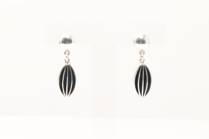 Native America Navajo Sterling Silver Post / Dangling Earring's By James Bahe.