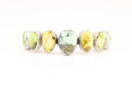 Native America Navajo Sterling Silver Palomino Bracelet Cuff By Tom Lewis.