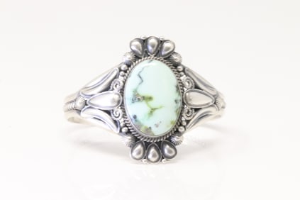 Native America Navajo Sterling Silver Palomino Bracelet Cuff By Derrick Gordon.