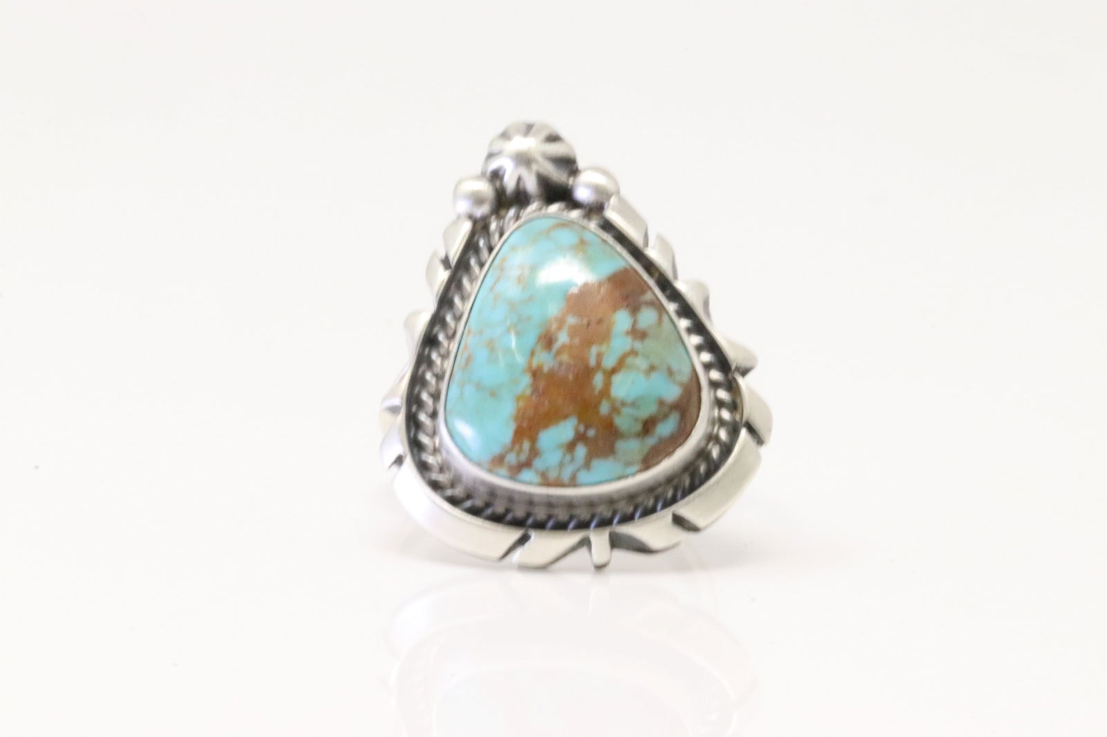 Native America Navajo Sterling Silver Turquoise Ring By Donovan Skeets. (1 of 4)