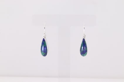 Native America Navajo Sterling Silver Opal Dangling Earring's By A.