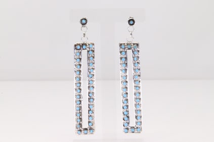 Native America Zuni Sterling Silver Turquoise Post / Dangling Earring's.