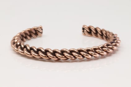 Native America Navajo Copper Bracelet Cuff By Elaine Tahe.