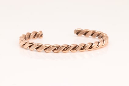 Native America Navajo Copper Bracelet Cuff By Elaine Tahe.