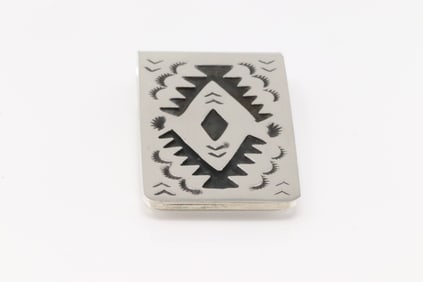 Native America Navajo Sterling Silver Money Clip By B. The Design is made from Sterling Silver. The