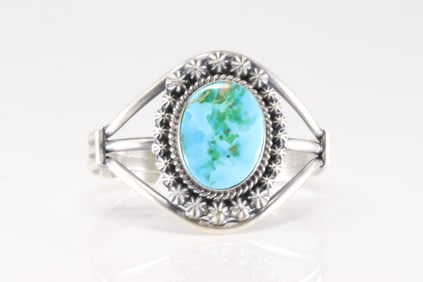 Native America Navajo Sterling Silver Sonora Gold Bracelet Cuff By Ray Delgarito.