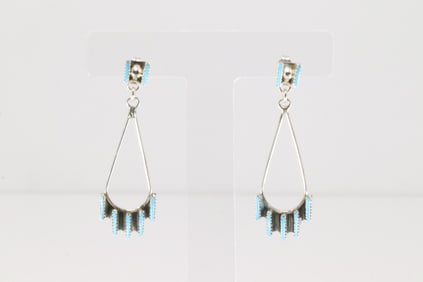 Native America Zuni Sterling Silver Turquoise Post / Dangling Earring's.