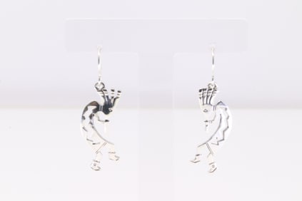 Native America Navajo Sterling Silver Kokopelli Dangling Earring's.