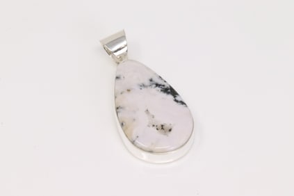 Native America Navajo Sterling Silver White Buffalo Pendant By A.