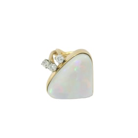 14KT Opal with Diamond Ring