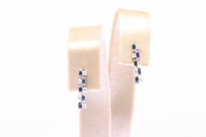 Sapphire & Diamond Stud Earring 14Kt.