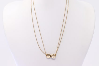 Tiffany & Co Infinity Double Chain Necklace 18Kt.
