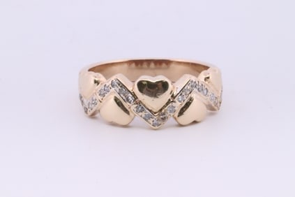 Dimaond Heart Ring 10Kt.