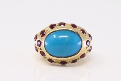 21kt Ruby & Turquoise Ring.