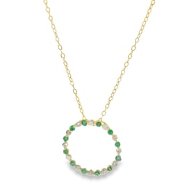 Emerald & Diamond Pendant / Necklace 14Kt.
