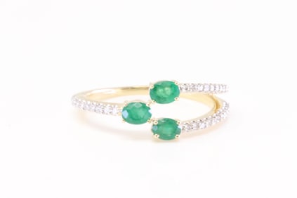 Emerald & Diamond Ring 14Kt.