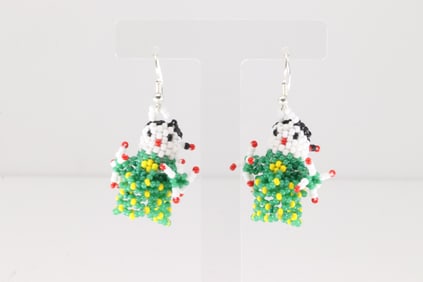 Native America Zuni Sterling Silver Multi-Color Stone Dangling Earring's.
