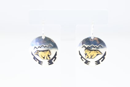 Native America Navajo Sterling Silver Horse Design Dangling Earring's By T&R Singer.