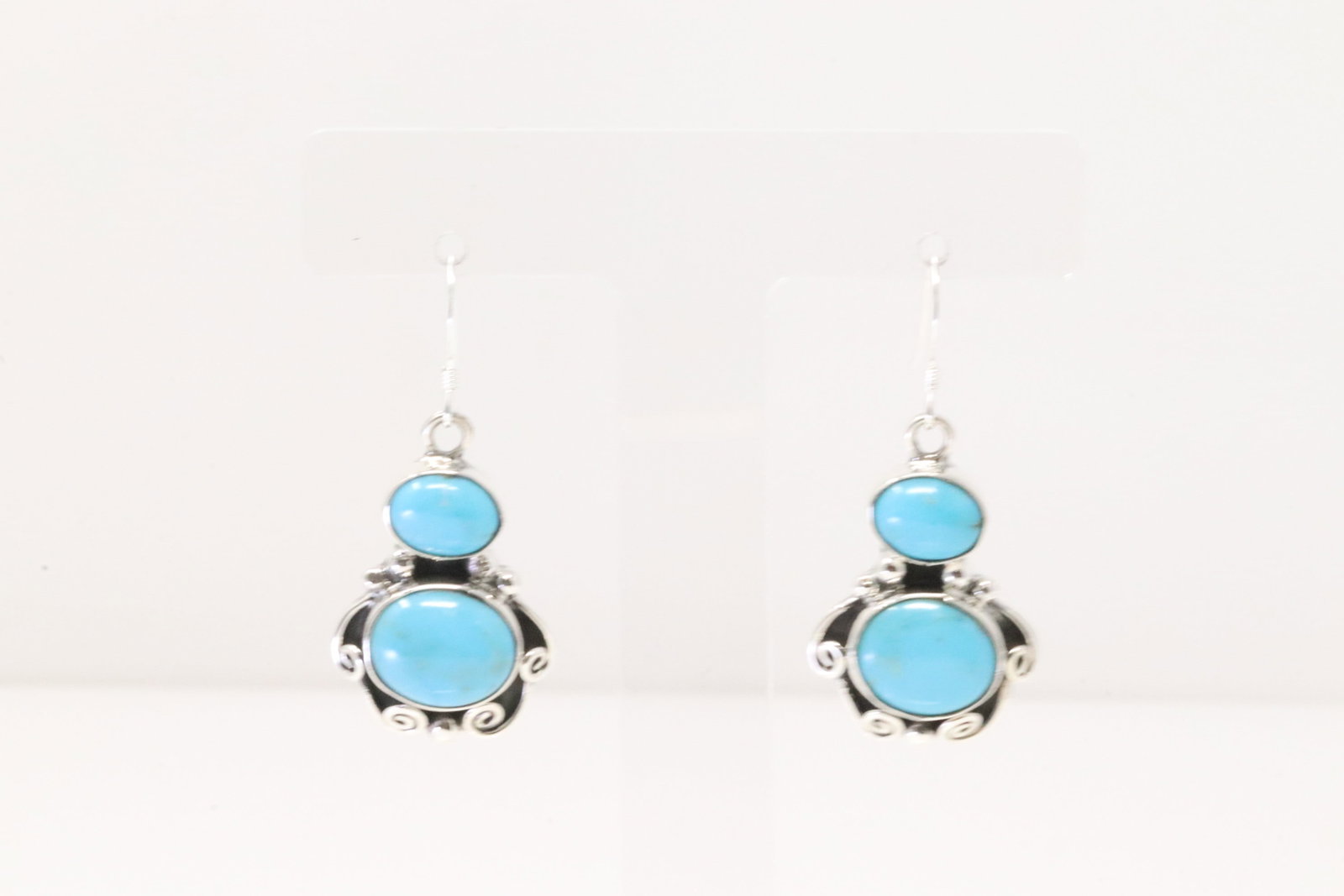 Native America Navajo Sterling Silver Turquoise Dangling Earring's By Sheena Jack.: This is a Native America Navajo Sterling Silver Turquoise Dangling Earring's By Sheena Jack.