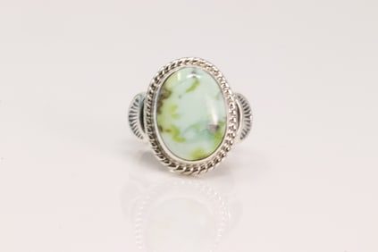 Native America Navajo Sterling Silver Palomino Ring By S.F.