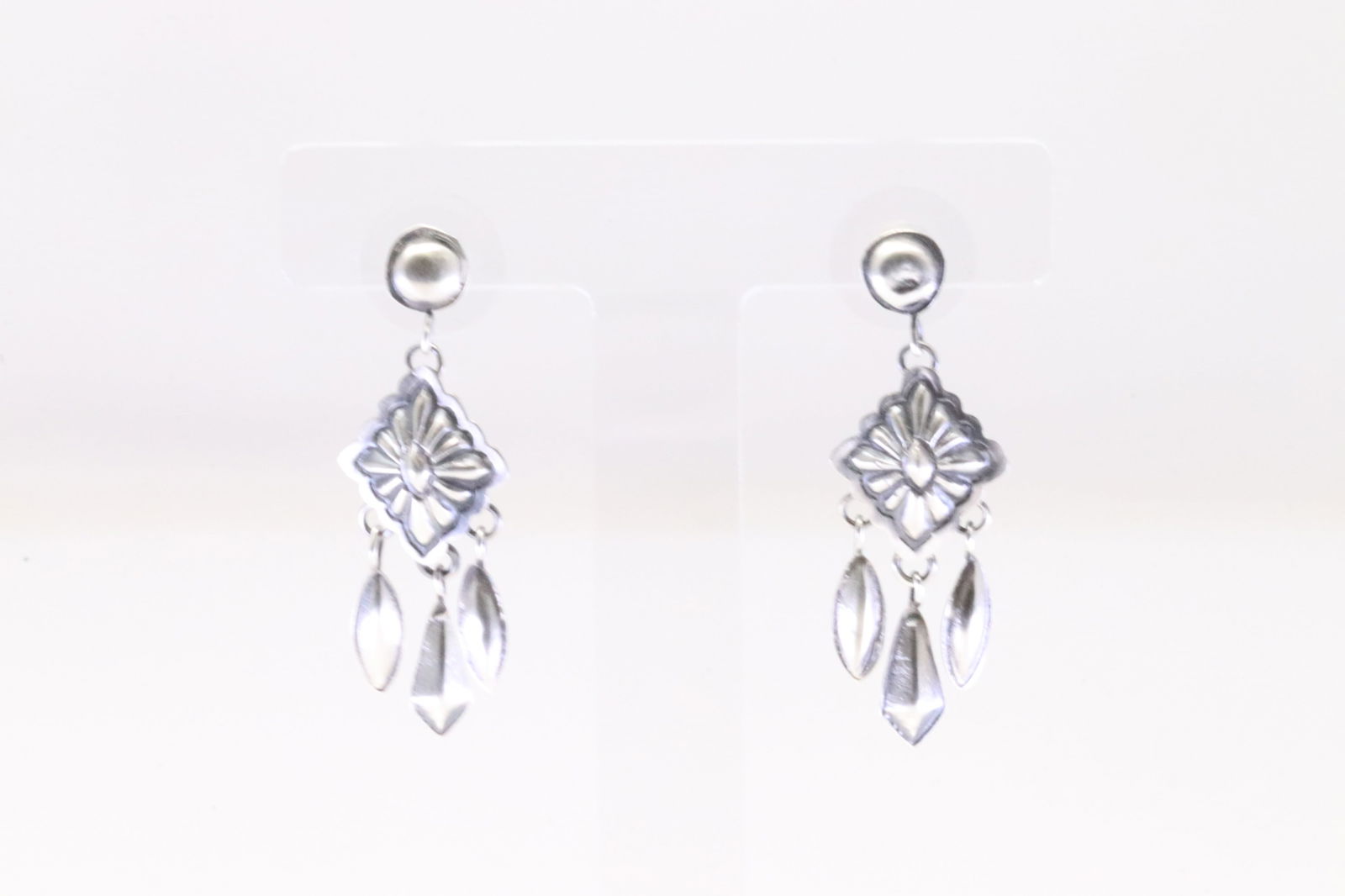 Native America Navajo Sterling Silver Post Earring's By Terry Charlie. (1 of 4)