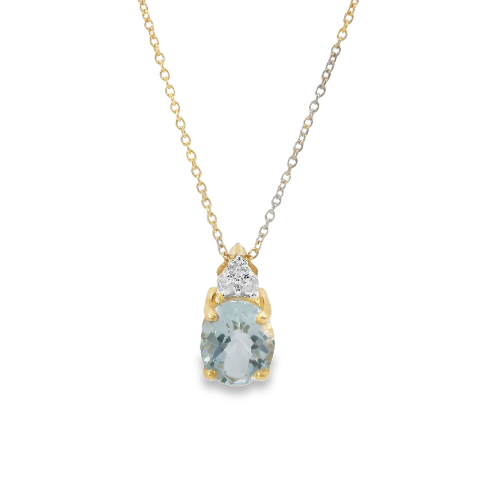 Aquamarine & Diamond Pendant / Necklace 10Tk. (1 of 3)