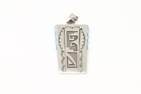 Native America Navajo Sterling Silver Turquoise Design Pendant By L.J.