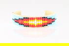 Native America Navajo Multi-Color Stone Leather Baby Bracelet.