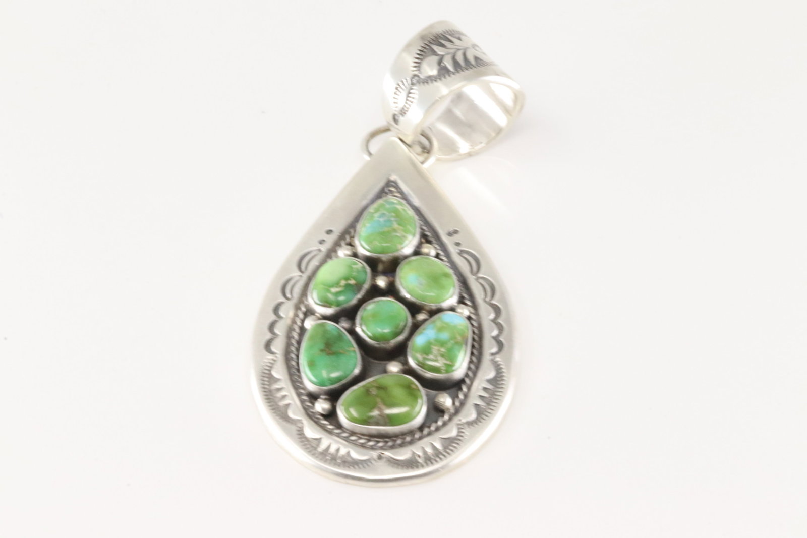 Native America Navajo Sterling Silver Sonora Gold Turquoise Pendant By Samuel Yellowhair.: This is a Native America Navajo Sterling Silver Sonora Gold Turquoise Pendant By Samuel Yellowhair.