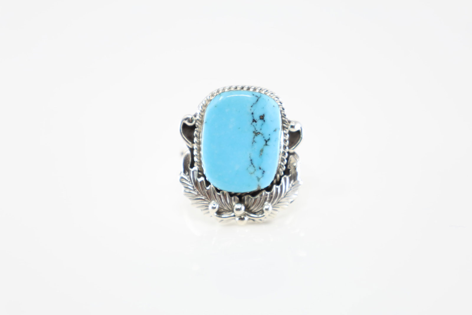 Native America Navajo Sterling Silver Turquoise Ring By James Manygoats.: This is a Native America Navajo Sterling Silver Turquoise Ring By James Manygoats. Ring size: 9.00.