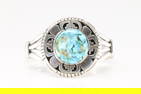 Native America Navajo Sterling Silver Kingman Turquoise Bracelet Cuff By Reggie Hoskie.