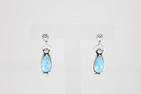 Native America Navajo Sterling Silver Turquoise Post / Dangling Earring's By Verley Betone.