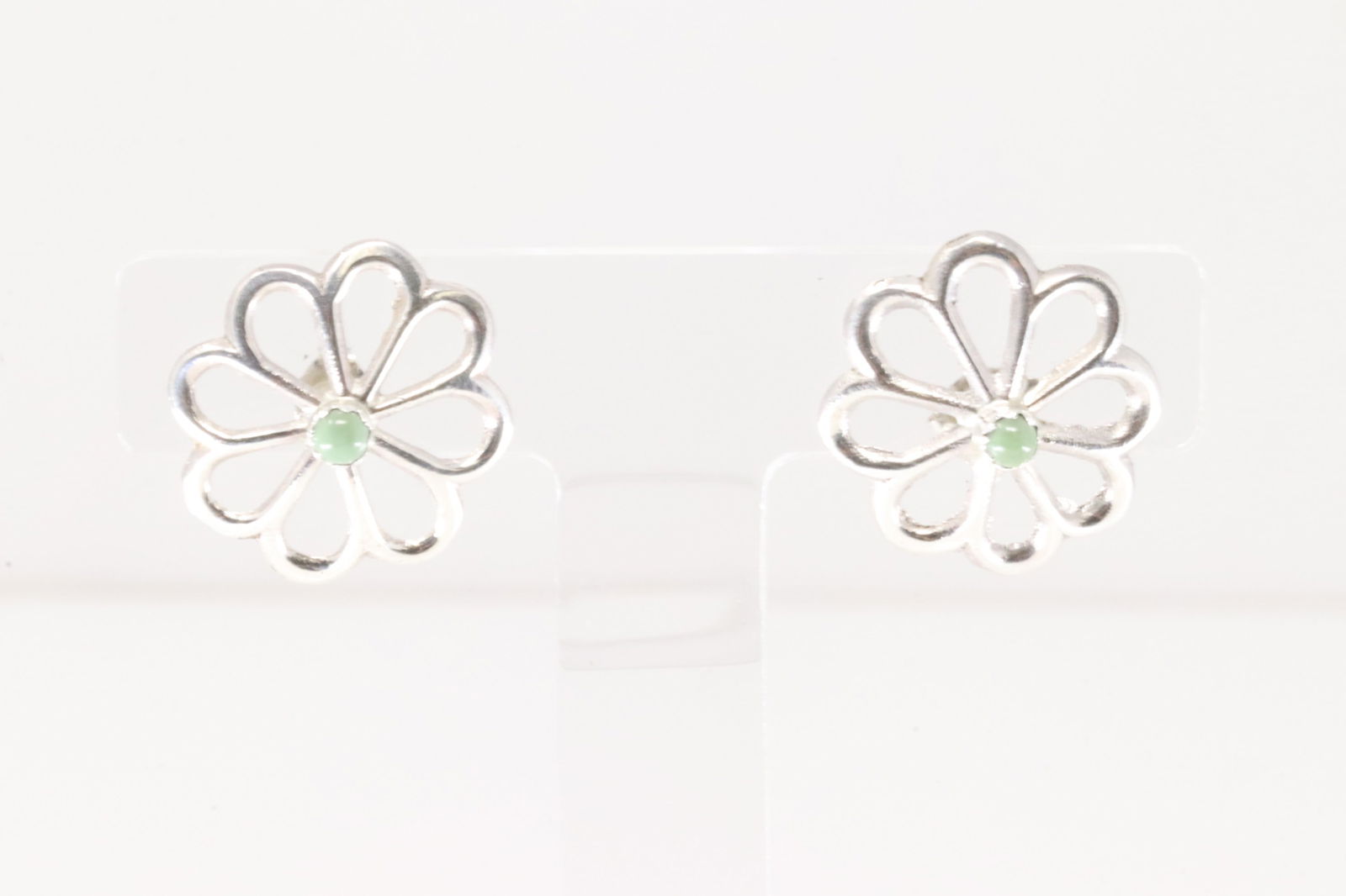 Native America Navajo Sterling Silver Turquoise Flower Post Earring's By Shantal Bistie. (1 of 4)