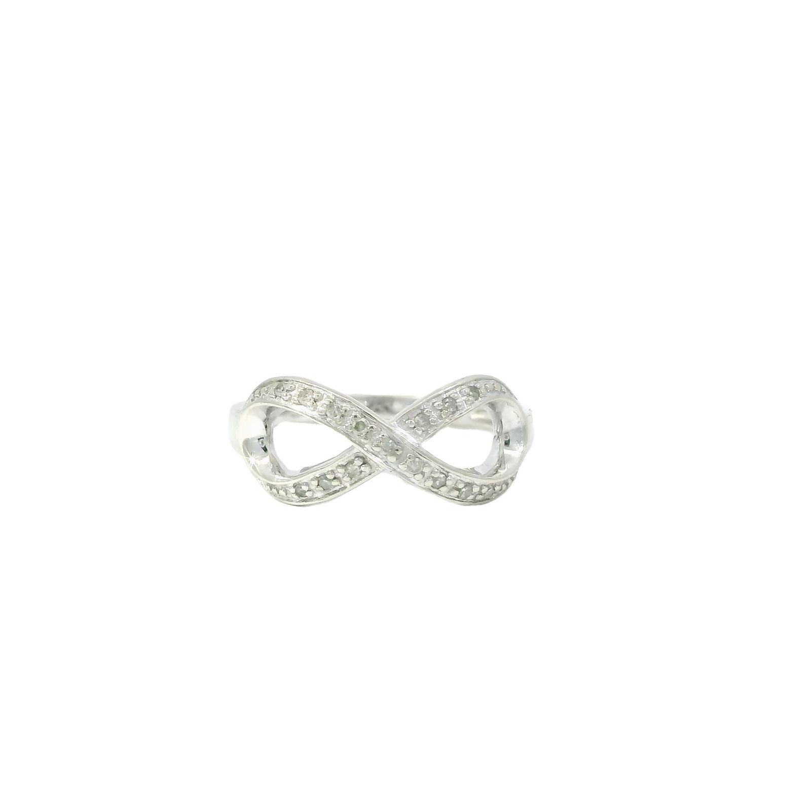 10KT White Gold Infinity Diamond Ring (1 of 4)