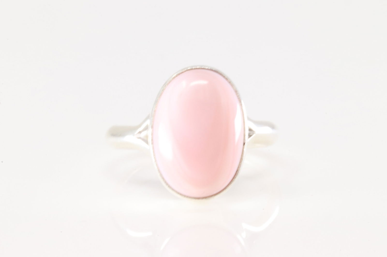 Native America Navajo Sterling Silver Pink Conch Shell Ring By T.F. (1 of 4)