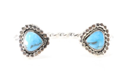 Native America Navajo Sterling Silver Turquoise Bracelet Cuff By Mike Smith.