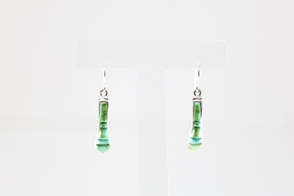 Native America Navajo Sterling Silver Sonora Gold Turquoise Dangling Earring's.