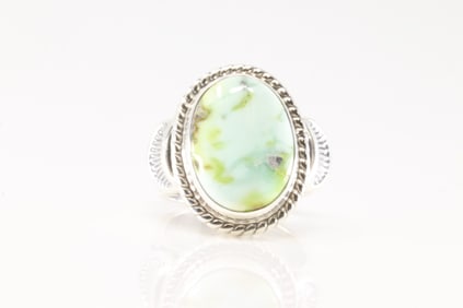 Native America Navajo Sterling Silver Palomino Ring By S.F.