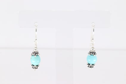 Native America Navajo Sterling Silver Turquoise Dangling Earring's.