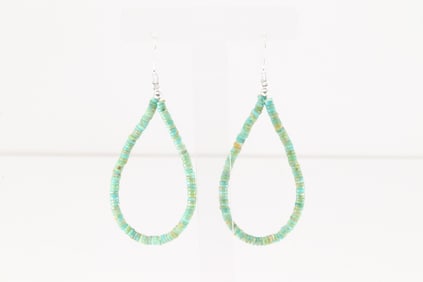 Native America Navajo Sterling Silver Turquoise Dangling Earring's.