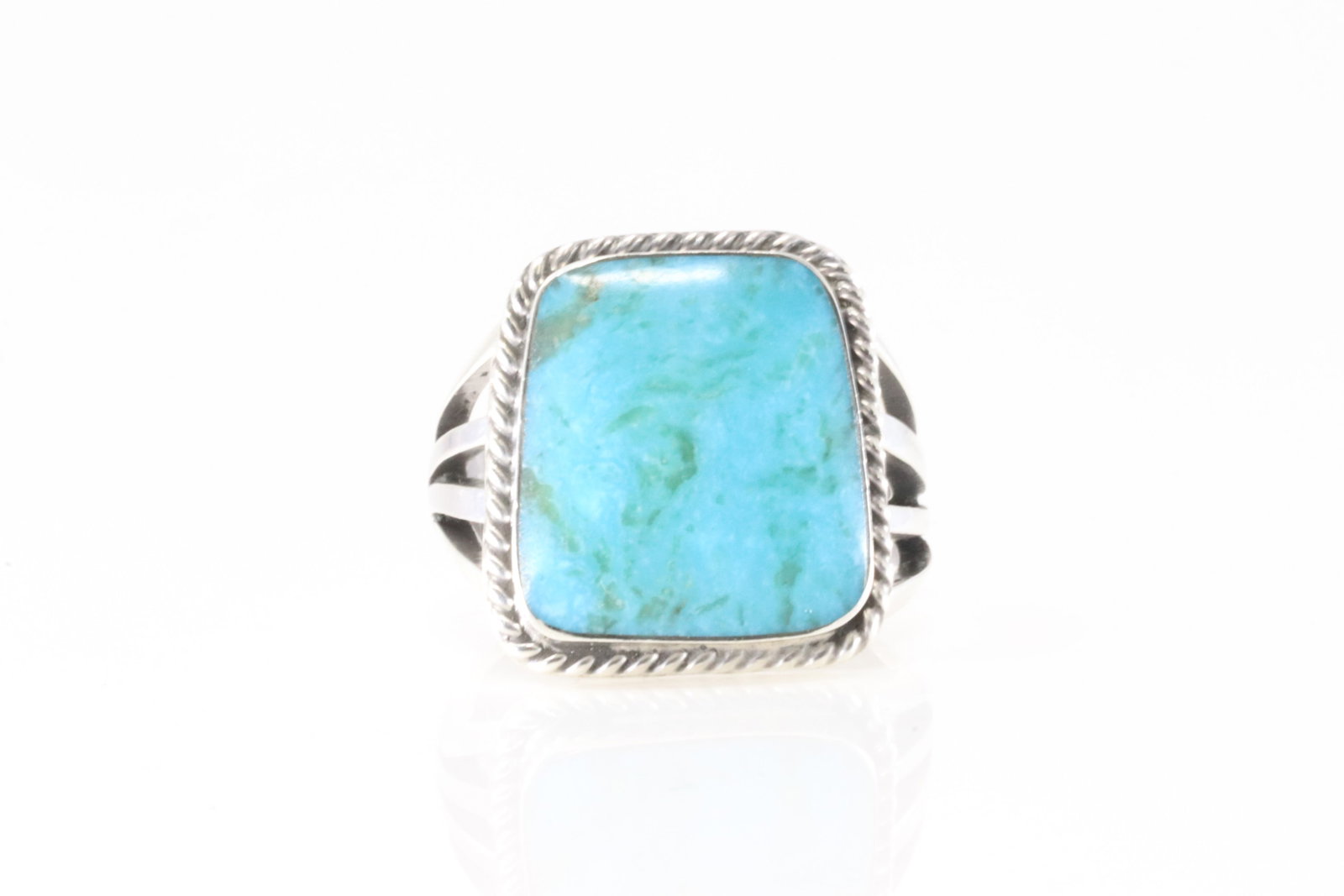 Native America Navajo Sterling Silver Turquoise Ring By Sheena Jack.: This is a Native America Navajo Sterling Silver Turquoise Ring By Sheena Jack. Ring size: 7.00.